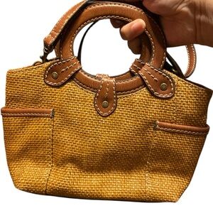 Fossil Tan Woven Mini Bag